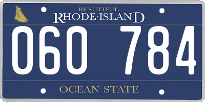 RI license plate 060784