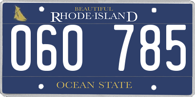 RI license plate 060785