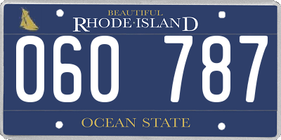 RI license plate 060787