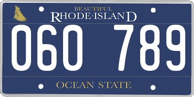 RI license plate 060789