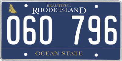 RI license plate 060796