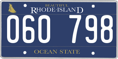 RI license plate 060798