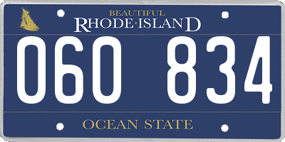 RI license plate 060834