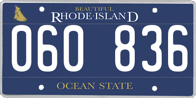 RI license plate 060836