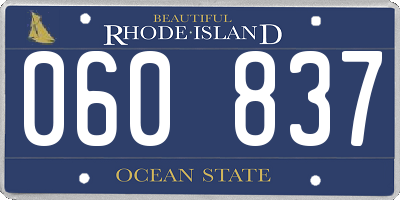RI license plate 060837