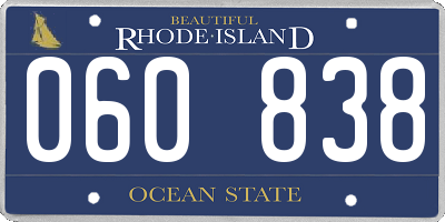 RI license plate 060838