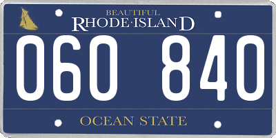 RI license plate 060840