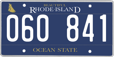 RI license plate 060841