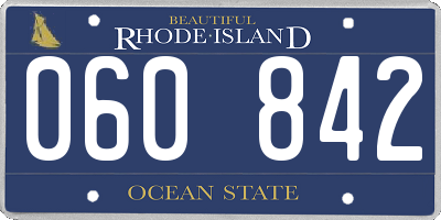 RI license plate 060842
