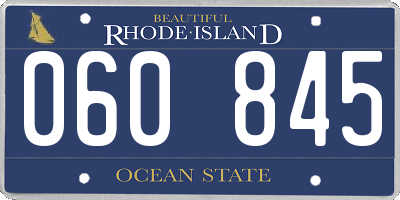 RI license plate 060845