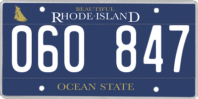 RI license plate 060847