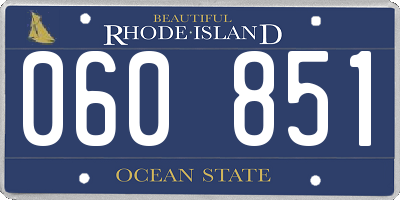 RI license plate 060851