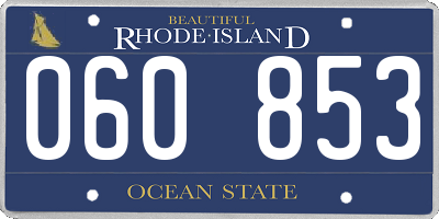 RI license plate 060853