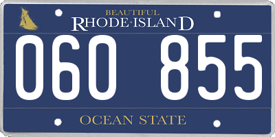 RI license plate 060855