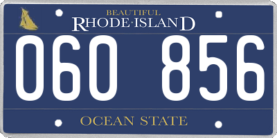 RI license plate 060856