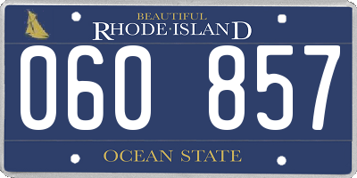 RI license plate 060857