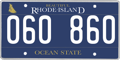 RI license plate 060860