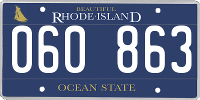 RI license plate 060863