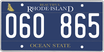 RI license plate 060865
