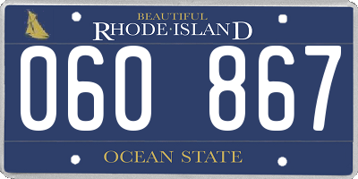 RI license plate 060867