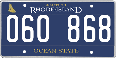 RI license plate 060868