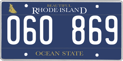 RI license plate 060869