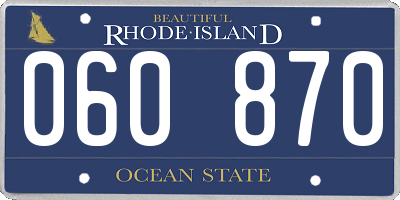 RI license plate 060870