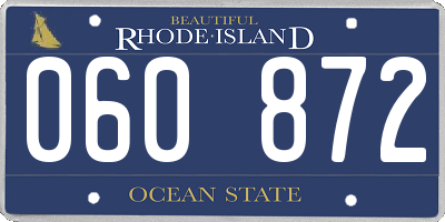 RI license plate 060872