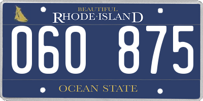 RI license plate 060875