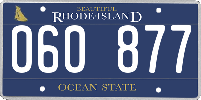 RI license plate 060877