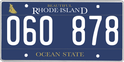 RI license plate 060878