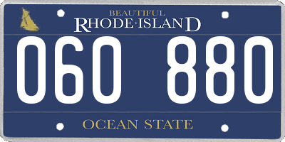 RI license plate 060880