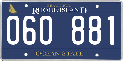 RI license plate 060881