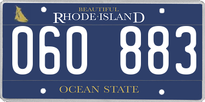 RI license plate 060883