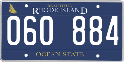 RI license plate 060884