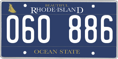 RI license plate 060886
