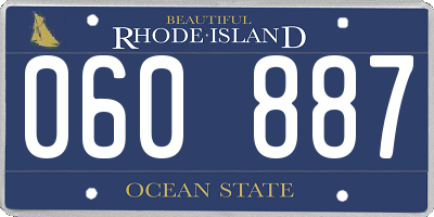 RI license plate 060887