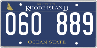 RI license plate 060889