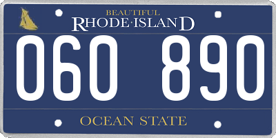 RI license plate 060890