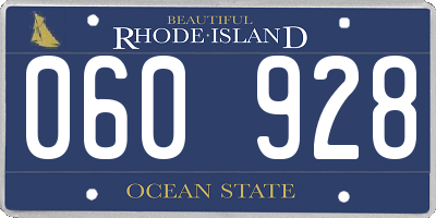 RI license plate 060928