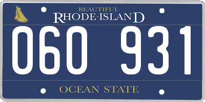 RI license plate 060931