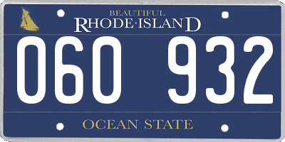 RI license plate 060932