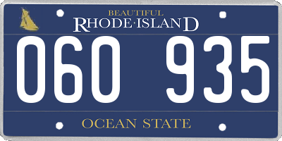 RI license plate 060935