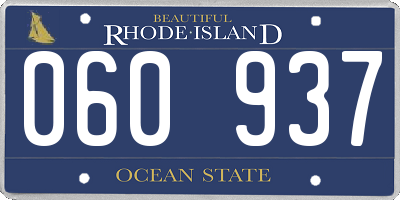 RI license plate 060937