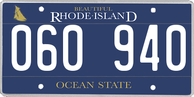 RI license plate 060940