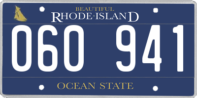 RI license plate 060941