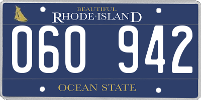 RI license plate 060942