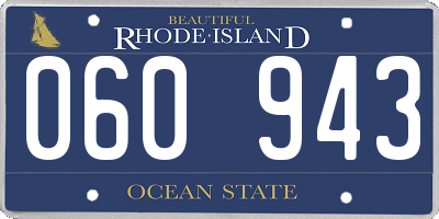 RI license plate 060943