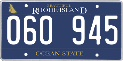 RI license plate 060945