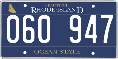 RI license plate 060947